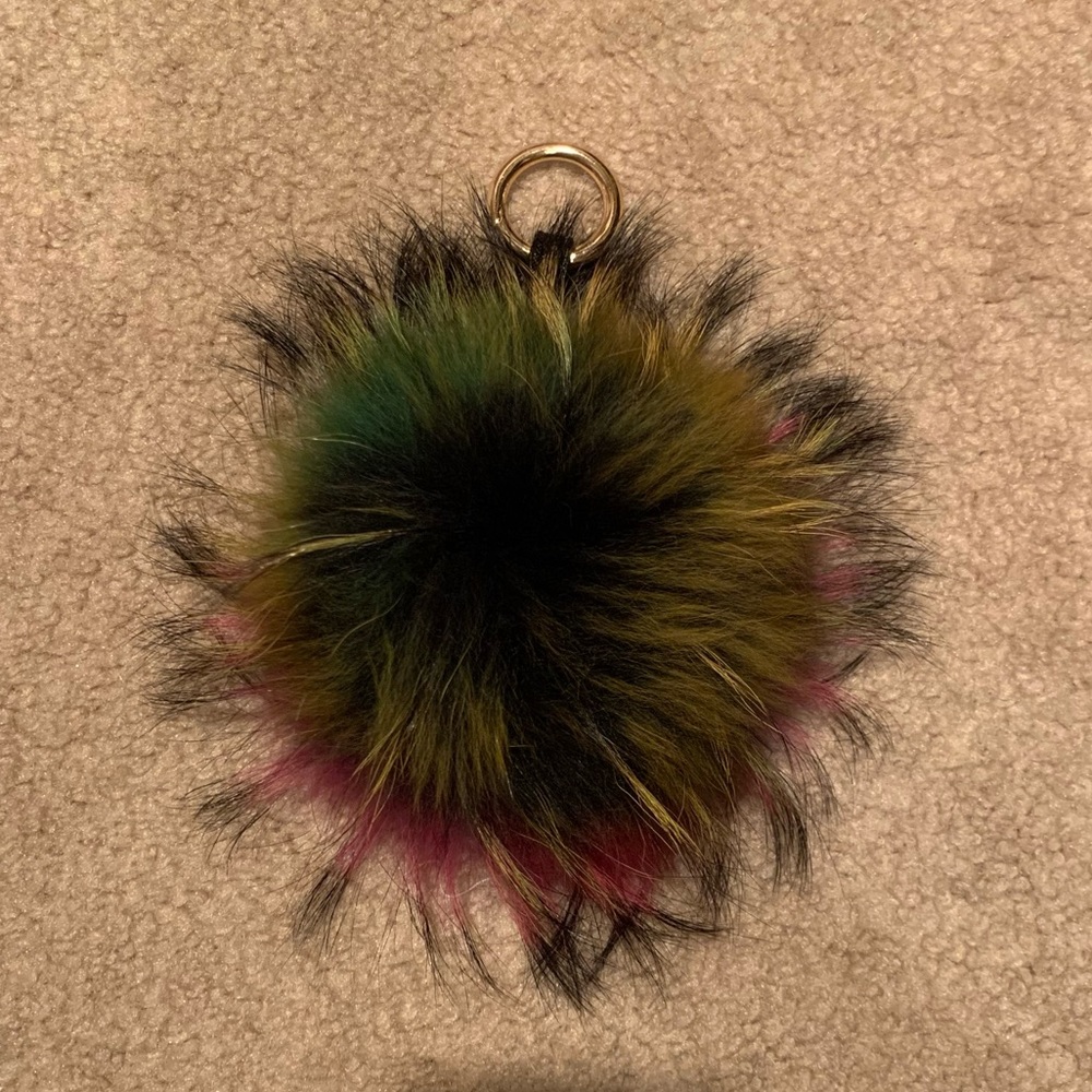 Dyed Fox Fur Ball Keychain or Bag Charm